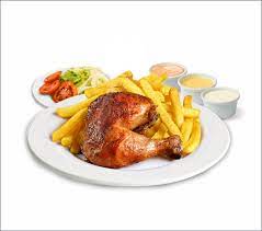 1/4 POLLO A LA BRASA - PAPAS FRITAS + ENSALADA + CREMAS